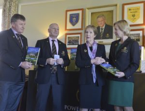 6) 2017 Captains Paddy Boyle & Christine O’Neill make a presentation to 20th Anniversary Captains Aidan Daly & Aedamar Dunne.